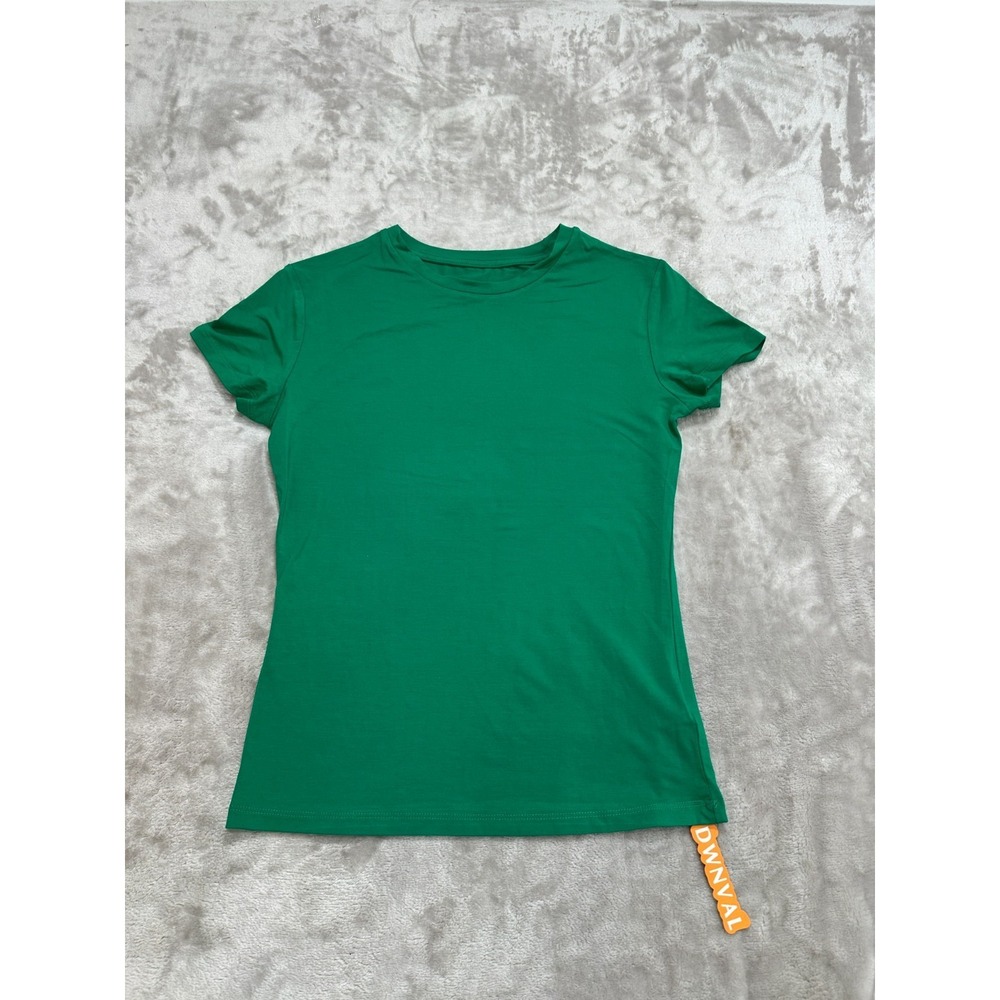 DWNVAL T-Shirt Womens Size Small‎ Green Short Sleeve Crew Neck Soft Stretch NWT
